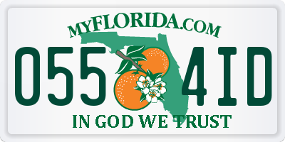 FL license plate 0554ID