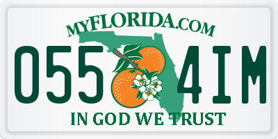 FL license plate 0554IM
