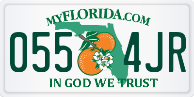 FL license plate 0554JR