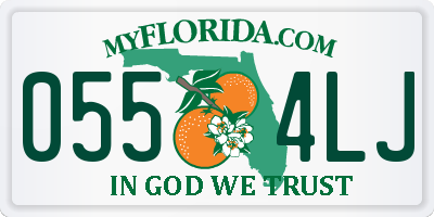 FL license plate 0554LJ