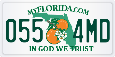 FL license plate 0554MD