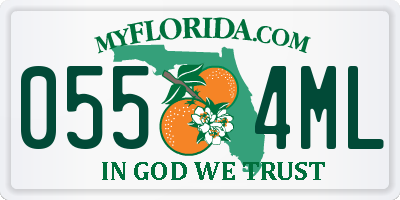 FL license plate 0554ML