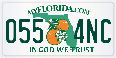 FL license plate 0554NC