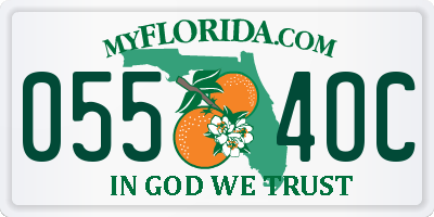 FL license plate 0554OC