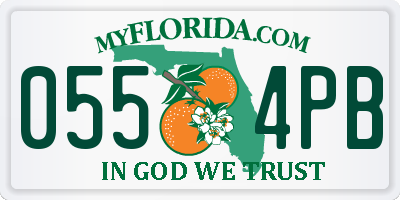 FL license plate 0554PB