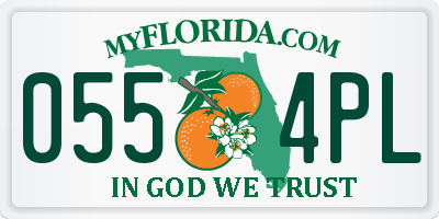 FL license plate 0554PL