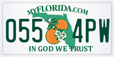 FL license plate 0554PW