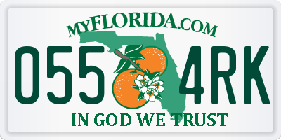 FL license plate 0554RK