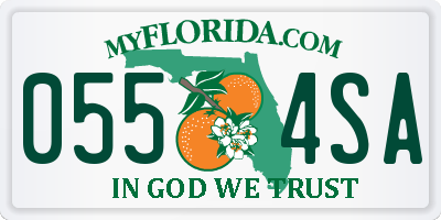 FL license plate 0554SA