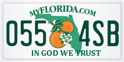 FL license plate 0554SB
