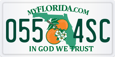 FL license plate 0554SC