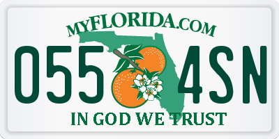 FL license plate 0554SN