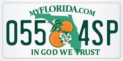 FL license plate 0554SP
