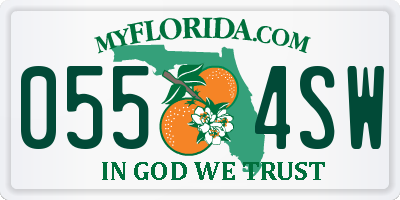 FL license plate 0554SW