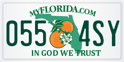 FL license plate 0554SY