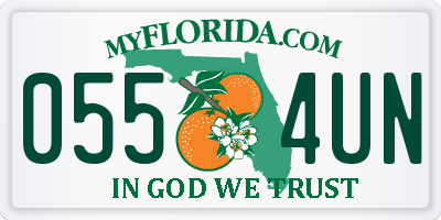 FL license plate 0554UN