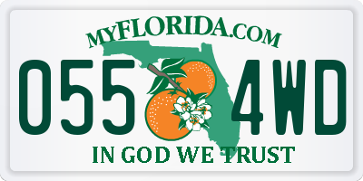 FL license plate 0554WD