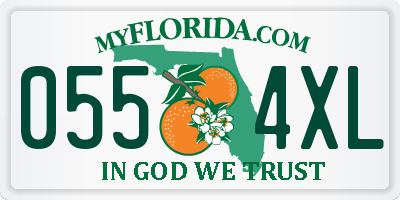 FL license plate 0554XL