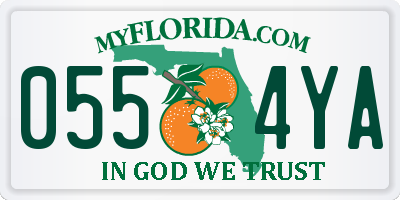 FL license plate 0554YA