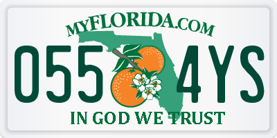 FL license plate 0554YS