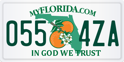 FL license plate 0554ZA