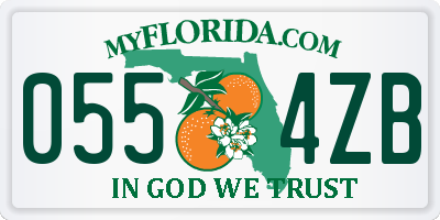 FL license plate 0554ZB