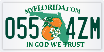 FL license plate 0554ZM