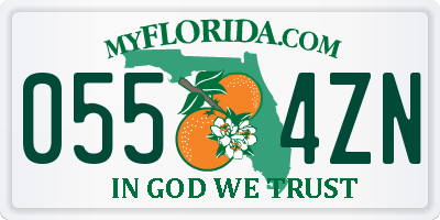 FL license plate 0554ZN