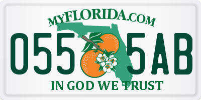 FL license plate 0555AB