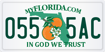 FL license plate 0555AC