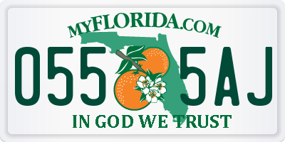 FL license plate 0555AJ