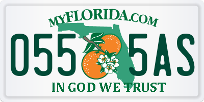 FL license plate 0555AS