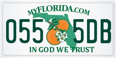 FL license plate 0555DB