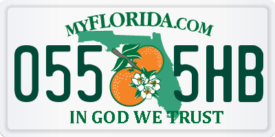 FL license plate 0555HB