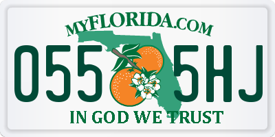 FL license plate 0555HJ
