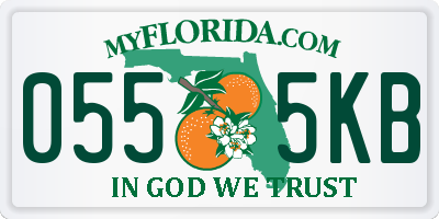 FL license plate 0555KB
