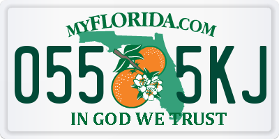 FL license plate 0555KJ