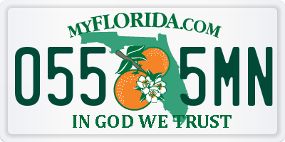 FL license plate 0555MN