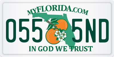 FL license plate 0555ND