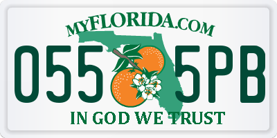 FL license plate 0555PB
