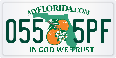 FL license plate 0555PF