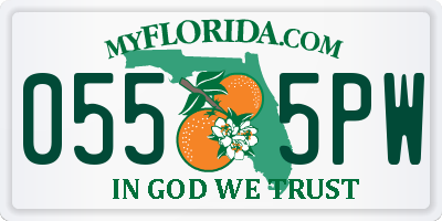 FL license plate 0555PW