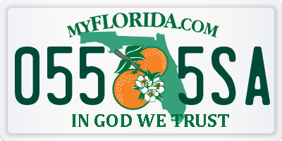FL license plate 0555SA
