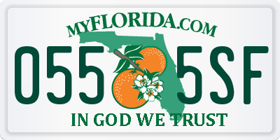 FL license plate 0555SF