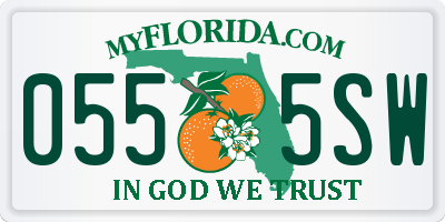FL license plate 0555SW