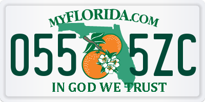 FL license plate 0555ZC