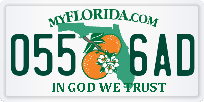 FL license plate 0556AD