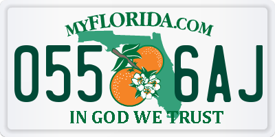 FL license plate 0556AJ