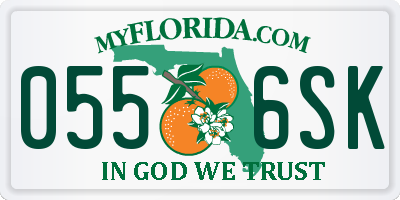 FL license plate 0556SK