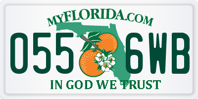 FL license plate 0556WB